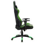 Ergonominė žaidimų kėdė su reguliuojamu aukščiu ir sportine sėdyne (Žalia)