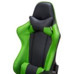 Ergonominė žaidimų kėdė su reguliuojamu aukščiu ir sportine sėdyne (Žalia)