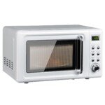 Retro stiliaus mikrobangų krosnelė (Balta)