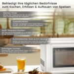 Retro stiliaus mikrobangų krosnelė (Balta)