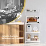 4 aukštų virtuvės lentyna su reguliuojamomis lentynomis (Balta)