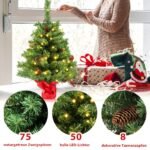 64 cm mini kalėdinė eglutė su 50 LED žibintų (Žalia)