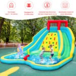 Pripučiamas vandens parkas su dviem čiuožyklomis ir laipiojimo sienele (Spalvotas)