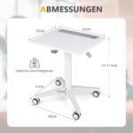 Reguliuojamo aukščio mobilus stalas darbui stovint arba sėdint (Balta)