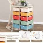 Riedantis dešimties stalčių vežimėlis (Spalvotas)