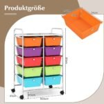 Mobilus 10 stalčių laikymo vežimėlis (Įvairiaspalvė)