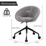Ergonomiška sukamoji biuro kėdė su reguliuojamu aukščiu (Pilka)