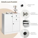 Moderni dviejų durelių komoda su stalčiais (Balta)
