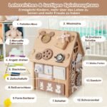 Medinis lavinamasis žaidimų namelis su daugybe funkcijų (Natūrali)