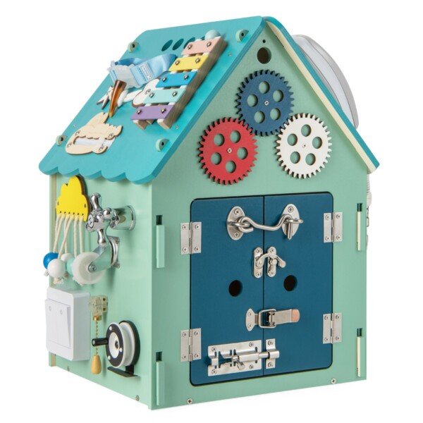 Medinis namelis su mokomosiomis užduotimis ir daiktų laikymo vieta (Mėlyna)