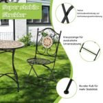 Sulankstomas mozaikinių kėdžių komplektas (2 vnt.) metalinis su atlošu (Juoda)