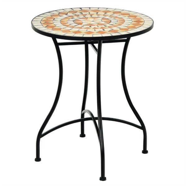 Apvalus mozaikinis staliukas (Juoda)