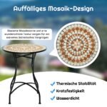Apvalus mozaikinis staliukas (Juoda)
