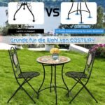 Apvalus mozaikinis staliukas (Juoda)