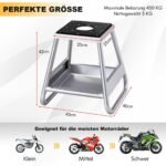 Motociklo stovas su didele keliamąja galia ir neslystančiu pagrindu (Sidabrinė)