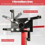 Variklio stovas su 360° sukimosi funkcija ir 4 reguliuojamomis tvirtinimo svirtimis 340 kg talpos (Raudona)