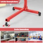Variklio stovas su 360° sukimosi funkcija ir 4 reguliuojamomis tvirtinimo svirtimis 340 kg talpos (Raudona)