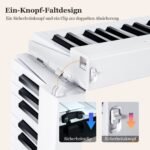 88 klavišų skaitmeninis pianinas su apšviečiamais klavišais (Balta)