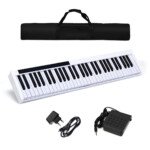 61 klavišo skaitmeninis pianinas su dėklu (Juoda ir balta)