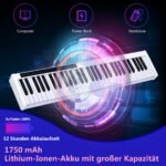 61 klavišo skaitmeninis pianinas su dėklu (Juoda ir balta)