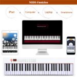 Elektroninis pianinas su 61 klavišu ir dėklu (Balta)