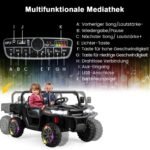 Elektrinis vaikiškas savivartis su muzika ir LED apšvietimu (Juoda)