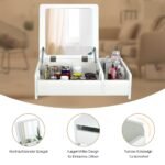 Kompaktiškas daugiafunkcis kosmetinis staliukas su veidrodžiu (Balta)