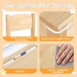 Vaikiškas stalas su kėde ir popieriaus laikikliu (Natūrali)