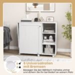 Sulankstomas multifunkcinis siuvimo stalas su laikymo lentynomis (Balta)