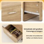 Spintelė prie lovos su trimis stalčiais (Natūrali)