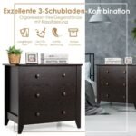 Komedija su 3 stalčiais ir medinėmis rankenėlėmis 71 x 46 x 66 cm (Ruda)