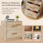 Naktinis staliukas su dviem stalčiais (Natūrali)