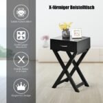 Medinė spintelė prie lovos su stalčiumi (Juoda)