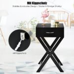 Medinė spintelė prie lovos su stalčiumi (Juoda)