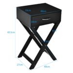 Medinė spintelė prie lovos su stalčiumi (Juoda)