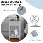 Modernus X formos naktinis staliukas su stalčiumi (Pilka)