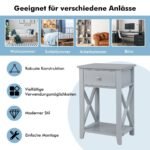 Modernus X formos naktinis staliukas su stalčiumi (Pilka)