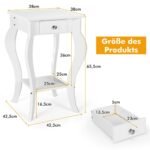 Modernus staliukas su stalčiumi ir lentyna (Balta)