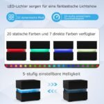 Naktinis staliukas su LED apšvietimu ir dviem stalčiais (Juoda)