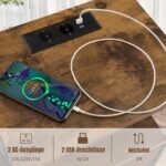 Naktinis staliukas su integruota pakrovimo stotele ir dviem stalčiais (Kaimiška ruda)