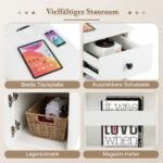 Pastatomas staliukas su USB ir elektros lizdais (Balta)