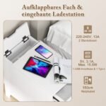 Pastatomas staliukas su USB ir elektros lizdais (Balta)