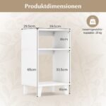 Stalelis su trimis lentynomis 39.5 x 29.5 x 65 cm (Balta)