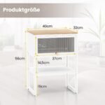 Stalelis su metaliniu rėmu ir atvira lentyna (Balta)