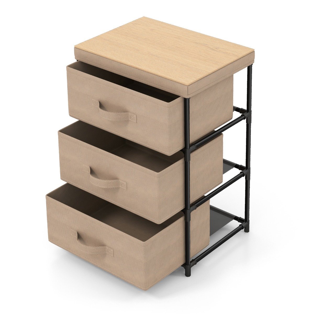 nachttisch-beistelltisch-jz10129cf Siauras komodos tipo staliukas su trimis stalčiais (Ruda)