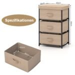 Siauras komodos tipo staliukas su trimis stalčiais (Ruda)