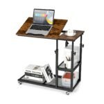 Reguliuojamo aukščio ir kampo staliukas su dviem lentynomis (Ruda)