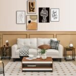 Kompaktiškas naktinis staliukas su integruota įkrovimo stotele (Ruda)