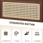 Stalelis naktinis su stalčiumi iš bambuko ir rotango (Ruda)