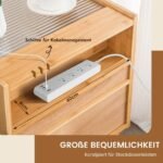 Naktinis staliukas su stalčiumi ir paslėpta daiktadėže (Natūrali)